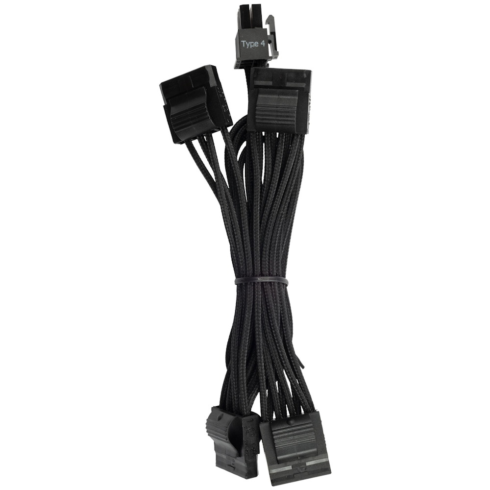 A large main feature product image of Corsair Premium Individually Sleeved PSU Cables Pro Kit Type 4 Gen 4 (Black)