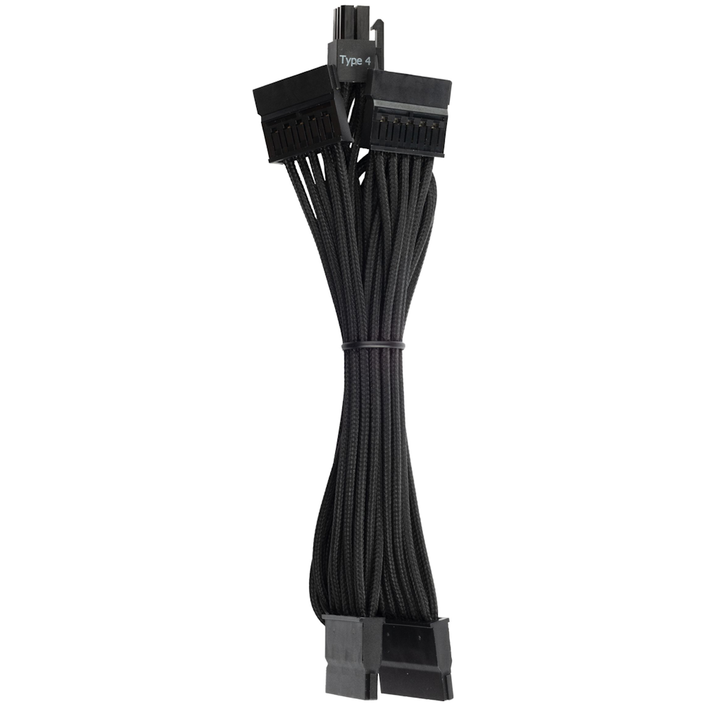A large main feature product image of Corsair Premium Individually Sleeved PSU Cables Pro Kit Type 4 Gen 4 (Black)