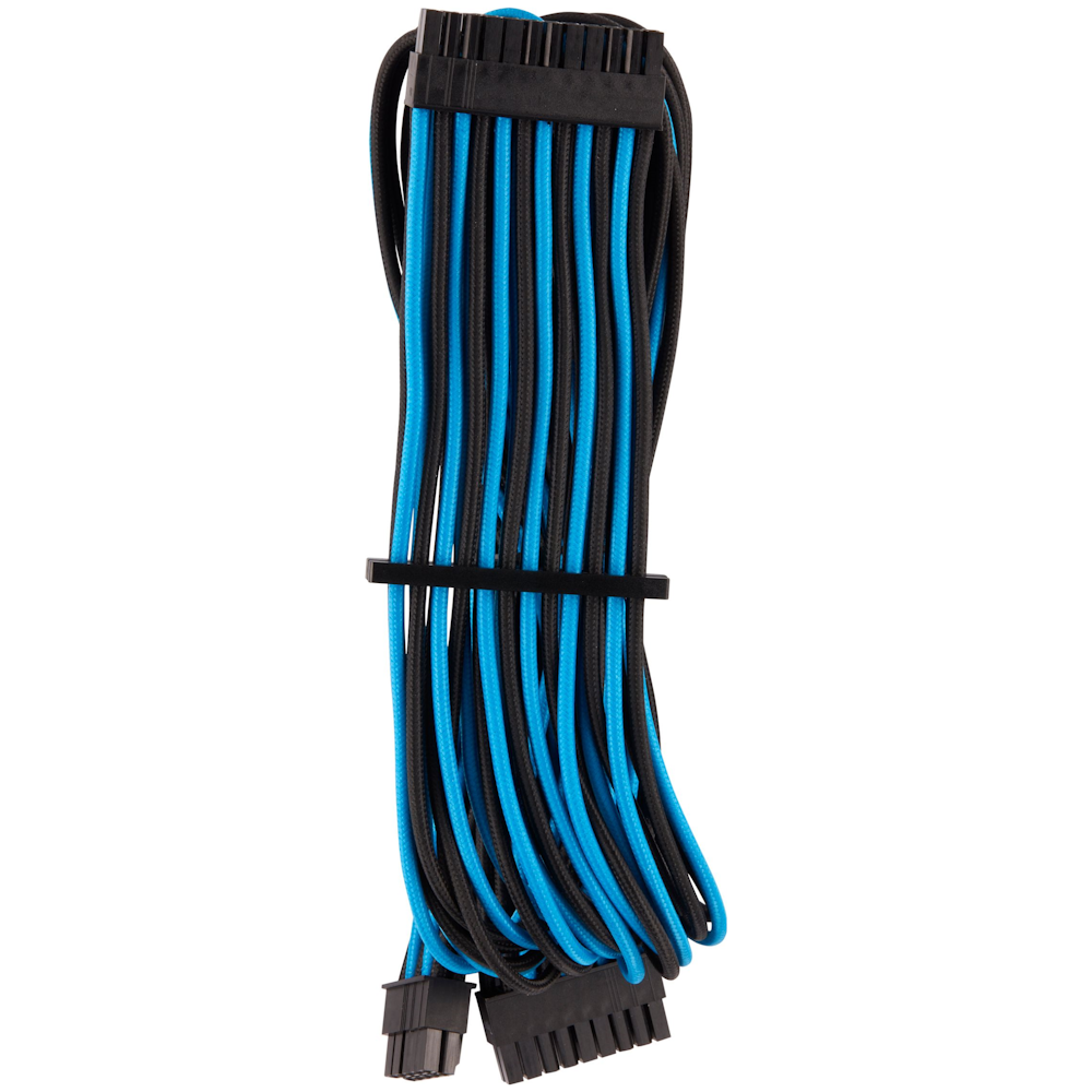 A large main feature product image of Corsair Premium Individually Sleeved Pro Cables Kit Type 4 Gen 4 - Blue/Black