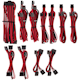 A small tile product image of Corsair Premium Individually Sleeved PSU Cables Pro Kit Type 4 Gen 4 (Black/Red)