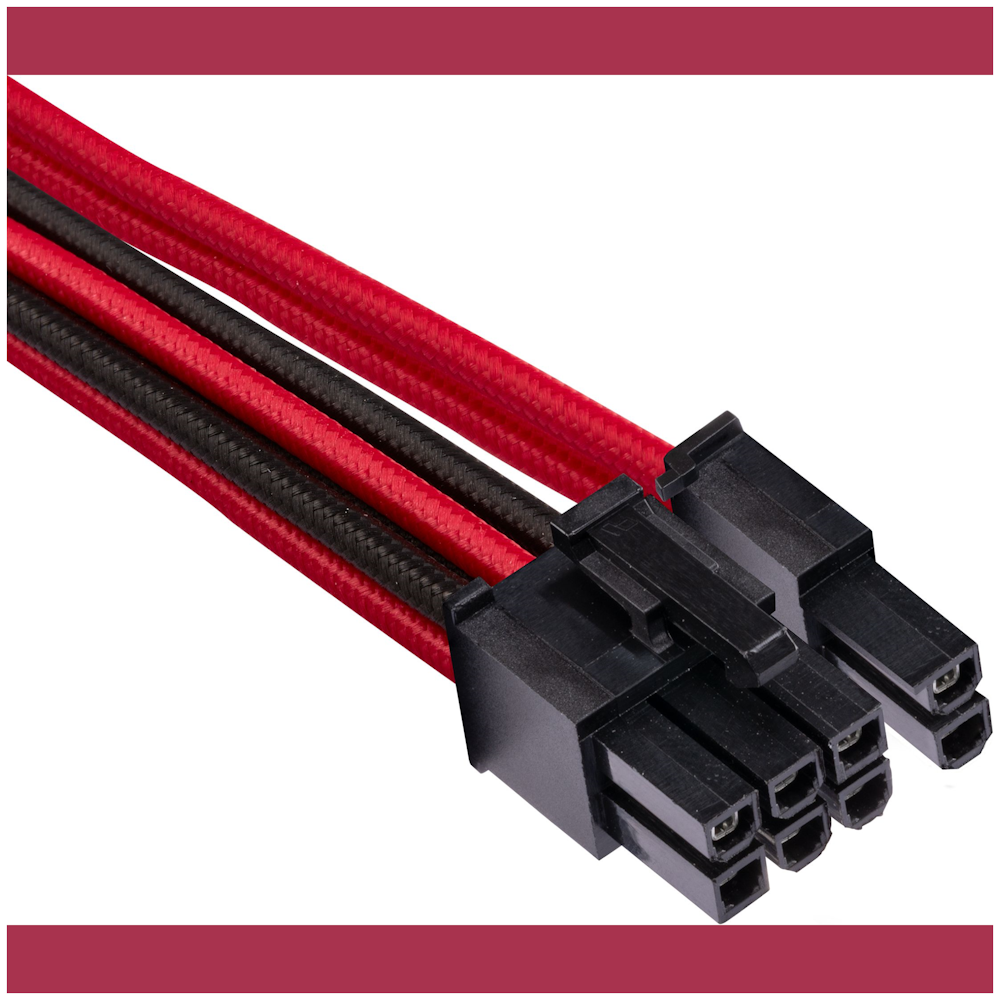 A large main feature product image of Corsair Premium Individually Sleeved Pro Cables Kit Type 4 Gen 4 - Red/Black