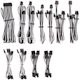 A small tile product image of Corsair Premium Individually Sleeved PSU Cables Pro Kit Type 4 Gen 4 (Black/White)