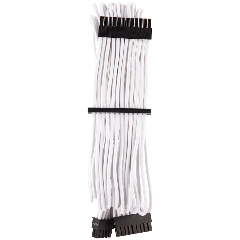 A large main feature product image of Corsair Premium Individually Sleeved Pro Cables Kit Type 4 Gen 4 - White