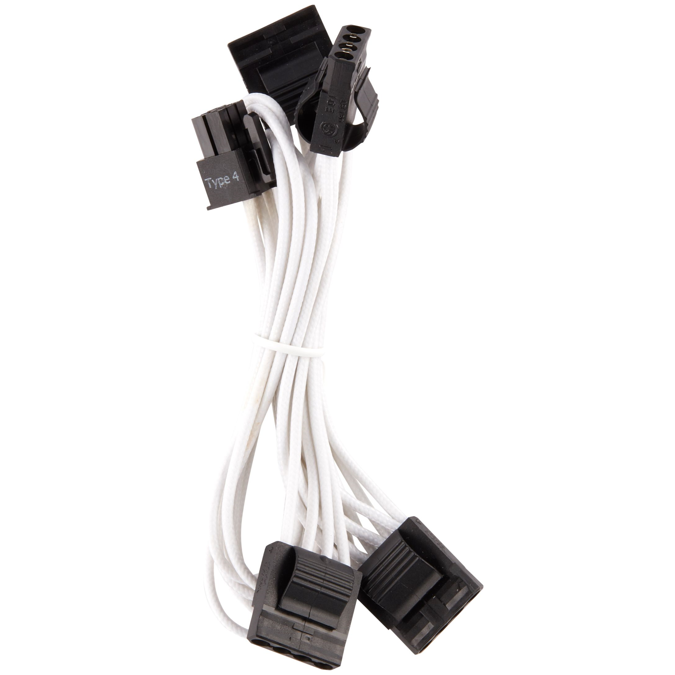 A large main feature product image of Corsair Premium Individually Sleeved PSU Cables Pro Kit Type 4 Gen 4 (White)