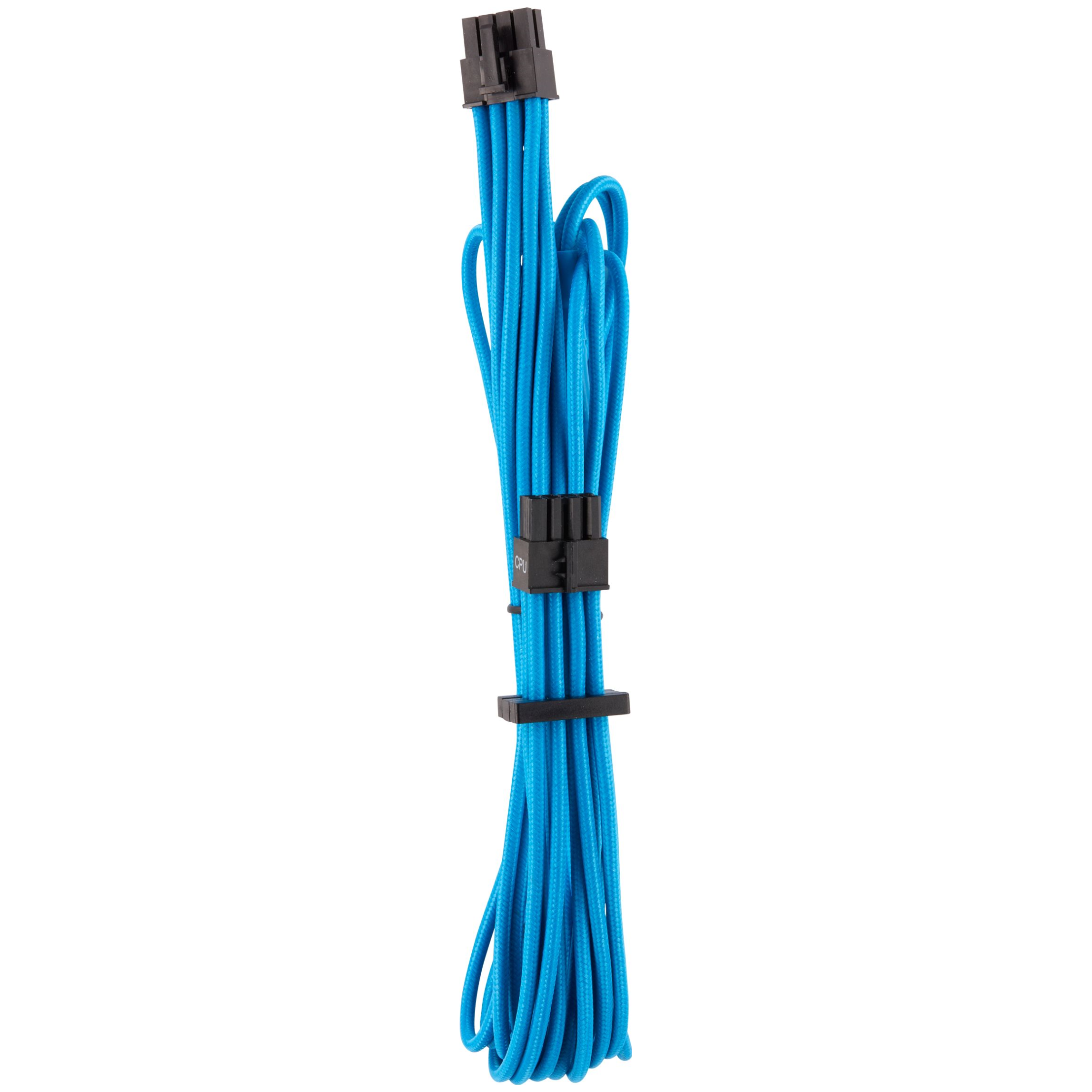 A large main feature product image of Corsair Premium Individually Sleeved PSU Cables Pro Kit Type 4 Gen 4 (Blue)