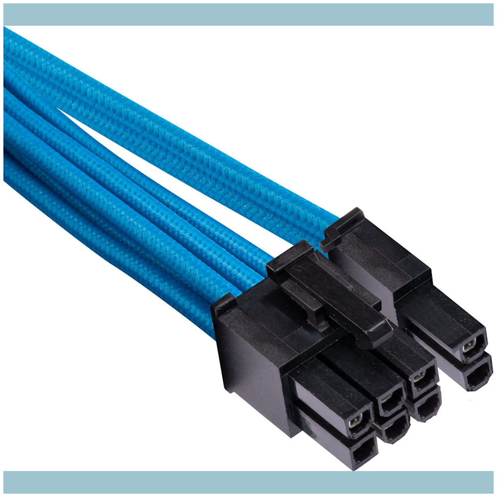 A large main feature product image of Corsair Premium Individually Sleeved PSU Cables Pro Kit Type 4 Gen 4 (Blue)