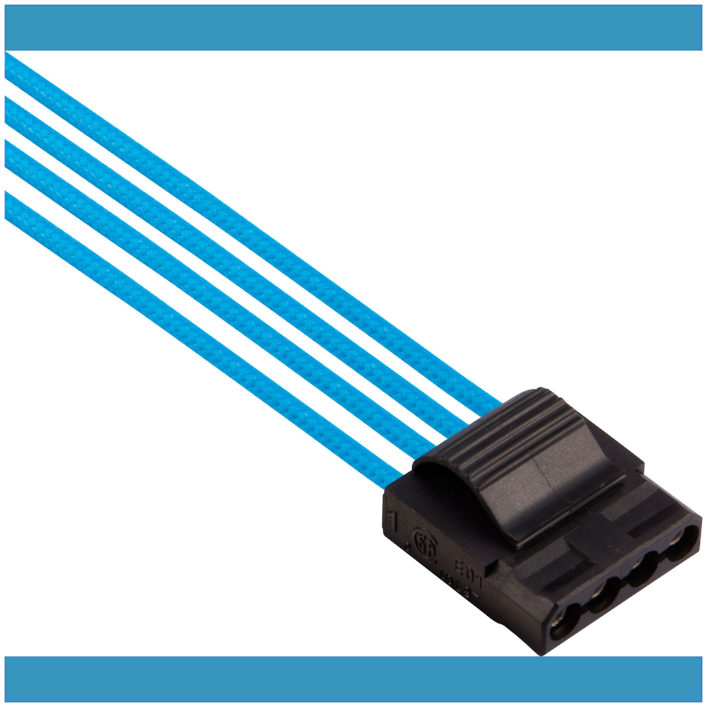 A large main feature product image of Corsair Premium Individually Sleeved PSU Cables Pro Kit Type 4 Gen 4 (Blue)