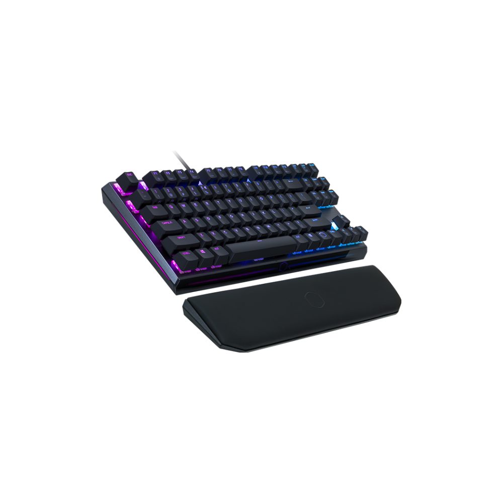 A large main feature product image of Cooler Master MasterKeys MK730 RGB Mechanical TKL Keyboard (MX Brown)