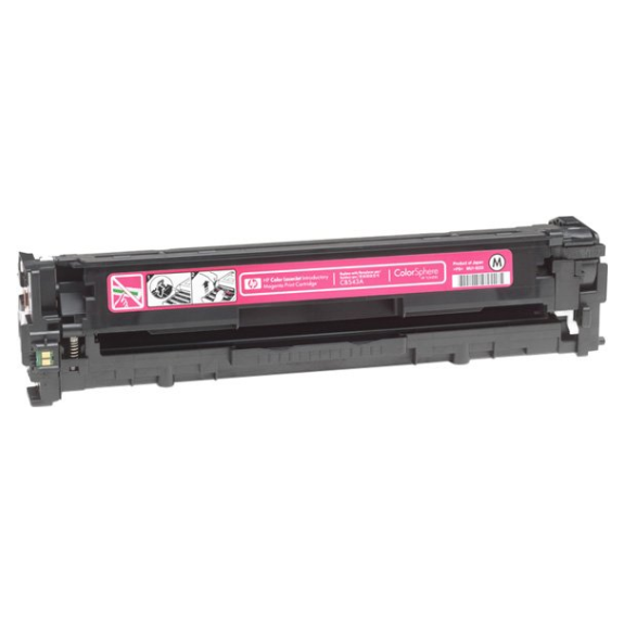 A large main feature product image of HP 125A CB543A Magenta Toner