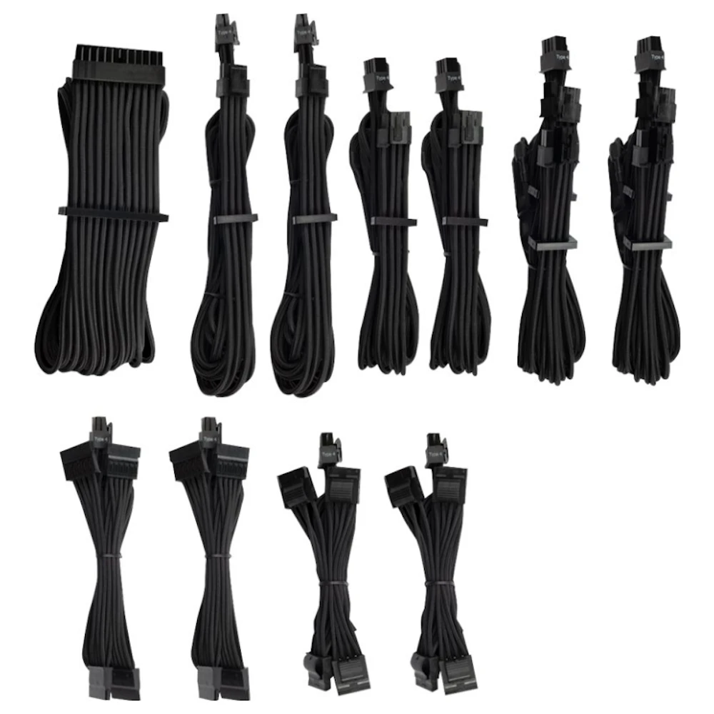 Corsair Premium Individually Sleeved PSU Cables Pro Kit Type 4 Gen 4 (Black)