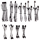 A small tile product image of Corsair Premium Individually Sleeved PSU Cables Pro Kit Type 4 Gen 4 (Black/White)