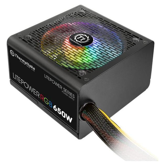 A large main feature product image of Thermaltake Litepower RGB - 650W 80PLUS ATX PSU