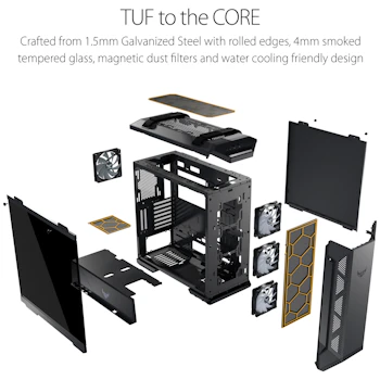 Product image of ASUS TUF Gaming GT501 E-ATX Mid Tower Case w/Tempered Glass Side Panel - Click for product page of ASUS TUF Gaming GT501 E-ATX Mid Tower Case w/Tempered Glass Side Panel