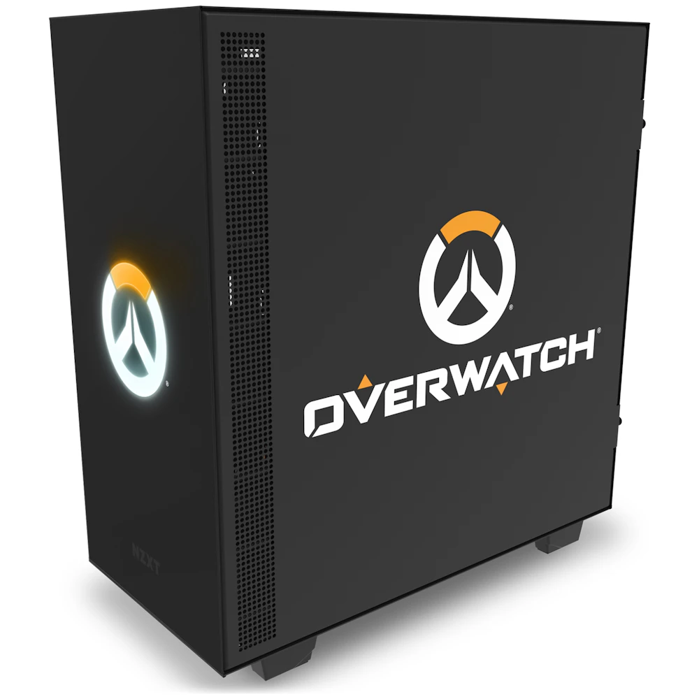 A large main feature product image of NZXT H500 Overwatch Edition Mid Tower Case w/ Side Panel Window