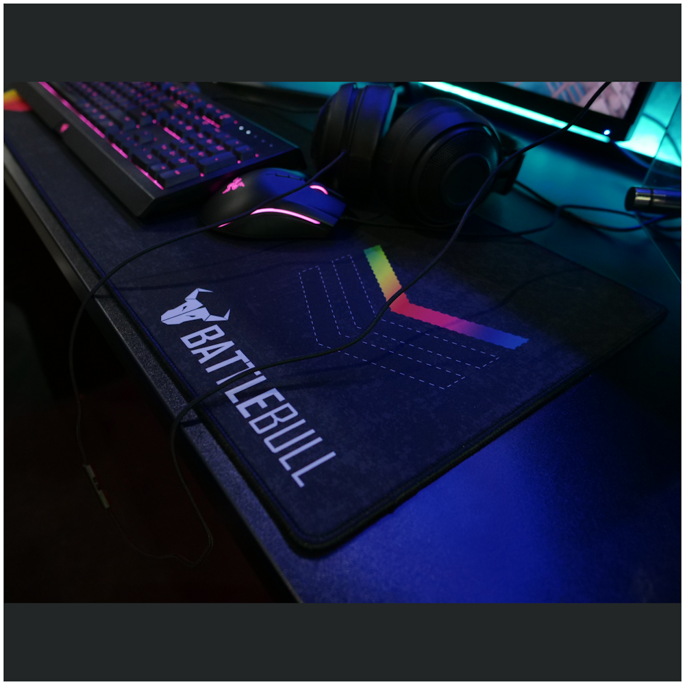 A large main feature product image of BattleBull Grazed Extended Mousepad - Multi/Black