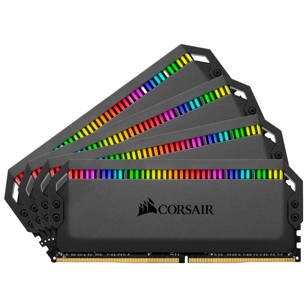 A large main feature product image of Corsair 32GB Kit (4x8GB) DDR4 Dominator Platinum RGB C16 3200MHz Ryzen Optimized - Black