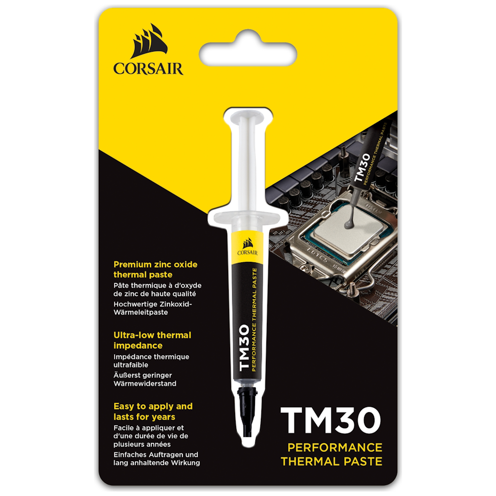 A large main feature product image of Corsair TM30 Performance Thermal Paste