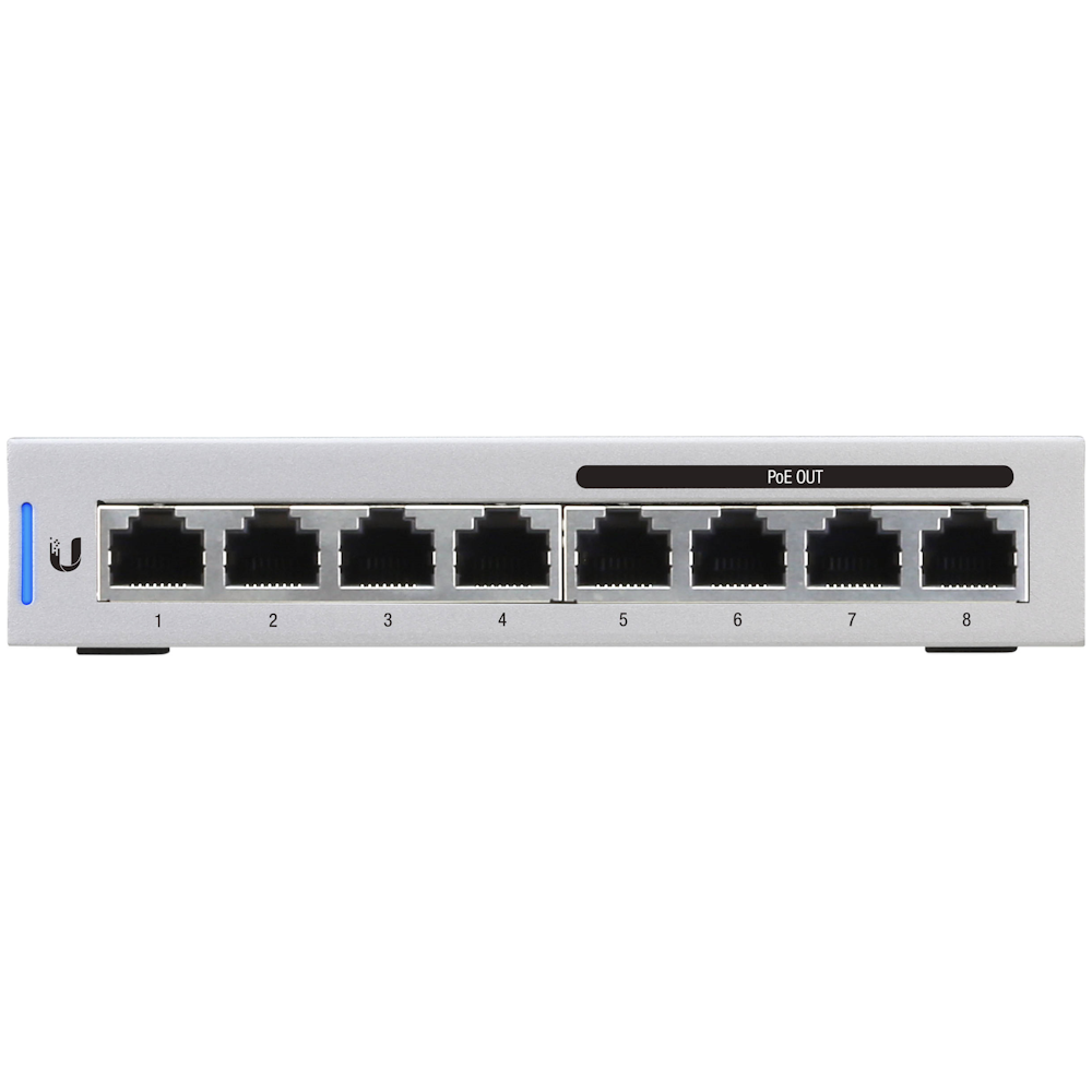 Ubiquiti US-8-60W UniFi 8-Port Cloud Managed Gigabit PoE Switch w/ 4 x PoE  Ports & 3-Year Hosted Cloud Controller (60W)