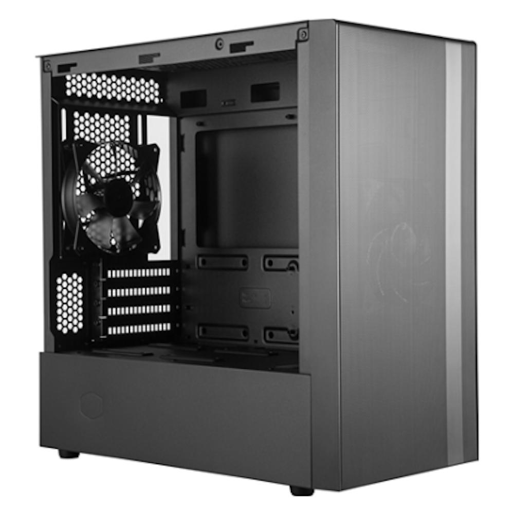 A large main feature product image of Cooler Master MasterBox NR400 Tempered Glass mATX Case - Black