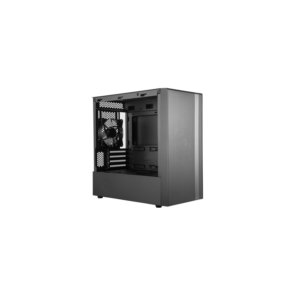 A large main feature product image of Cooler Master MasterBox NR400 TG Micro Tower Case (Black)