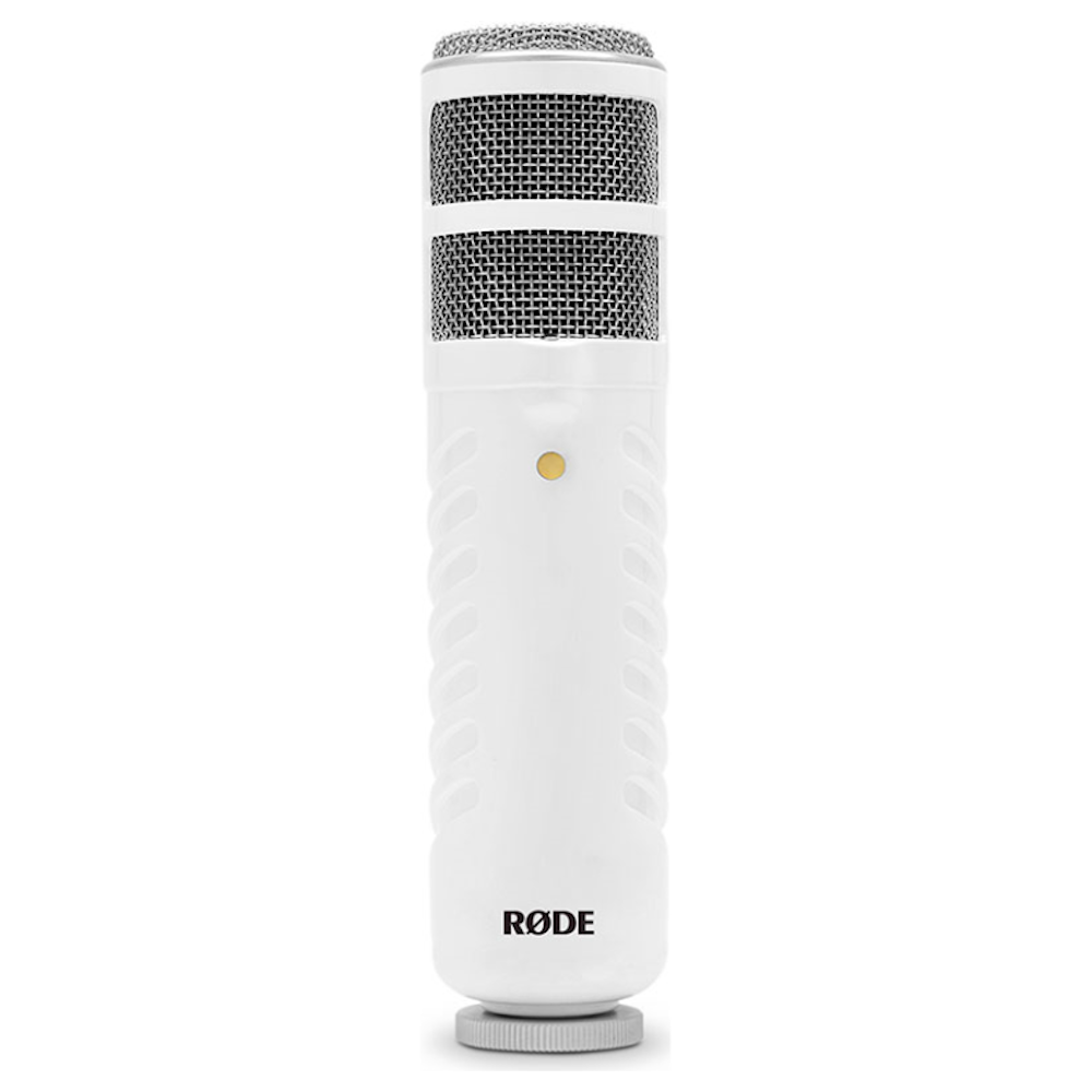 A large main feature product image of RODE Podcaster Cardioid USB Microphone