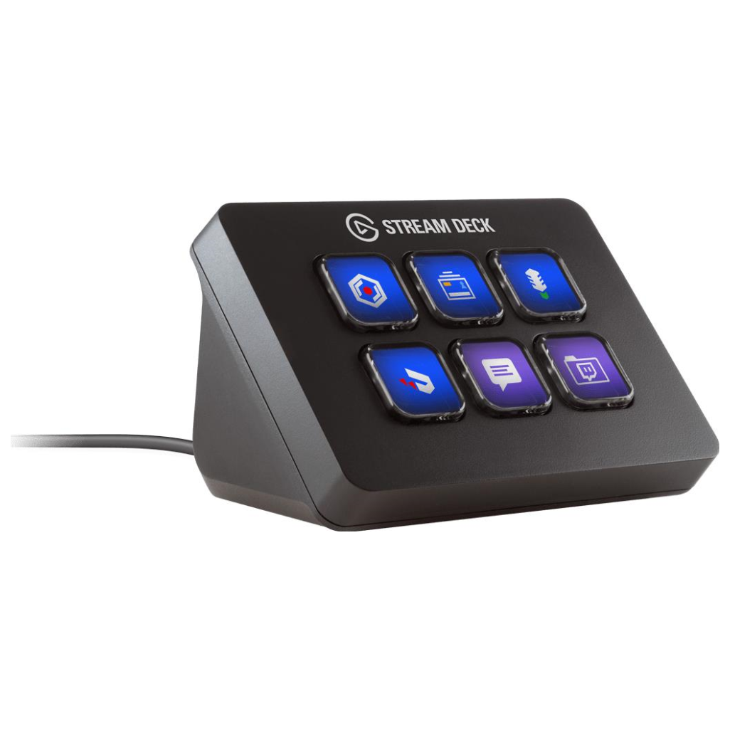A large main feature product image of Elgato Stream Deck Mini