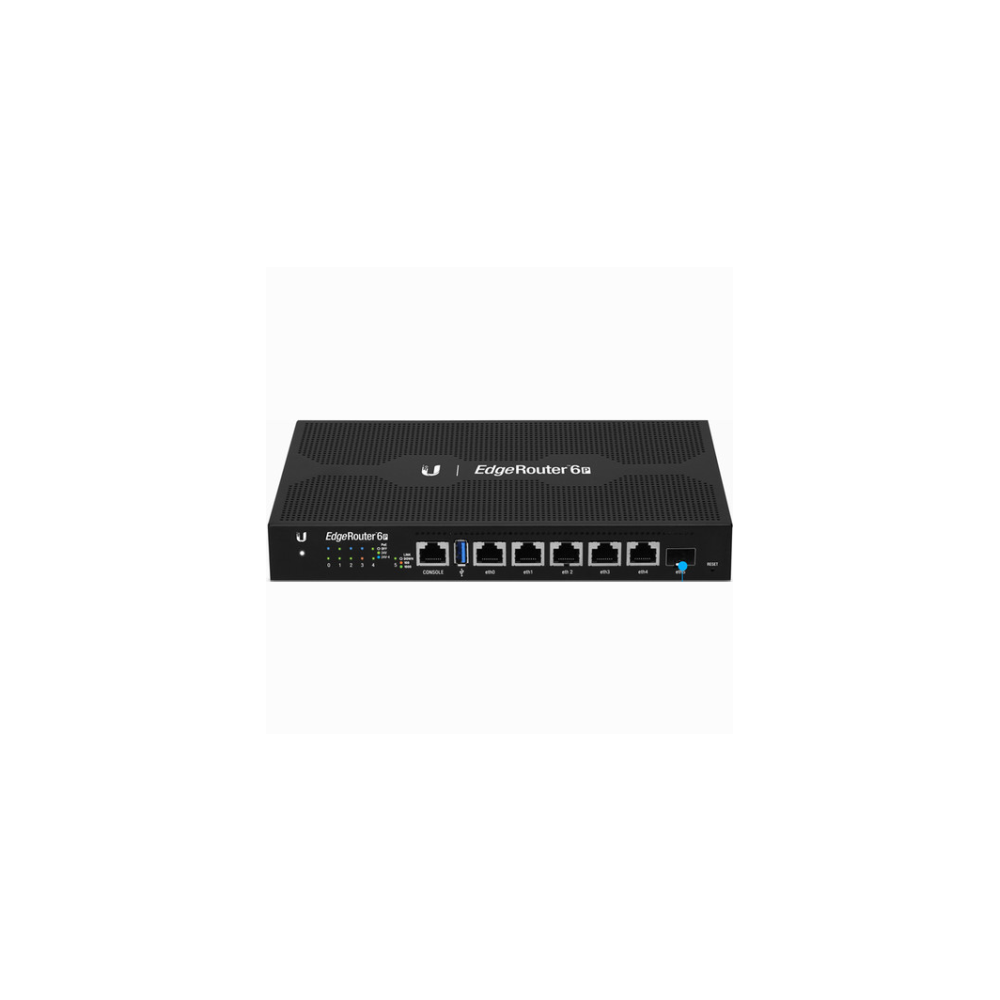A large main feature product image of Ubiquiti EdgeRouter 6 Port with PoE