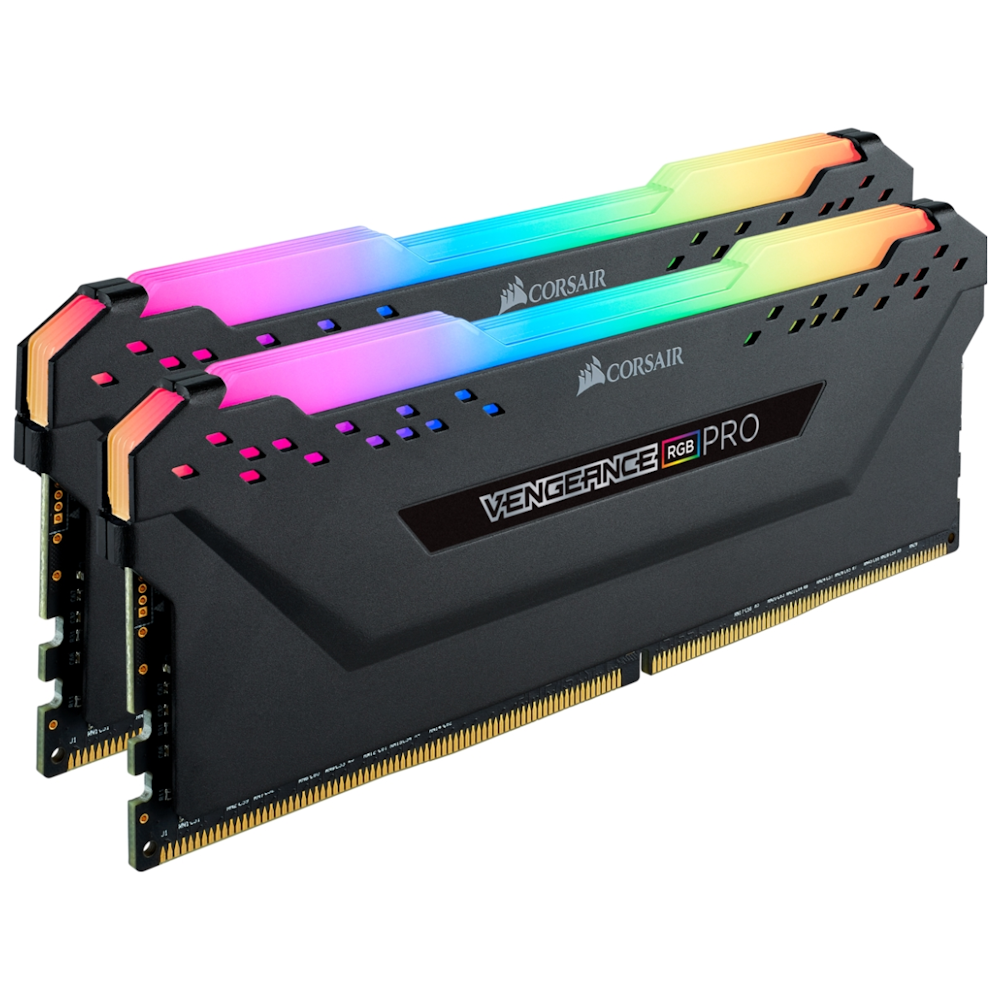 A large main feature product image of Corsair 16GB Kit (2x8GB) DDR4 Vengeance RGB Pro C16 3200MHz - Black