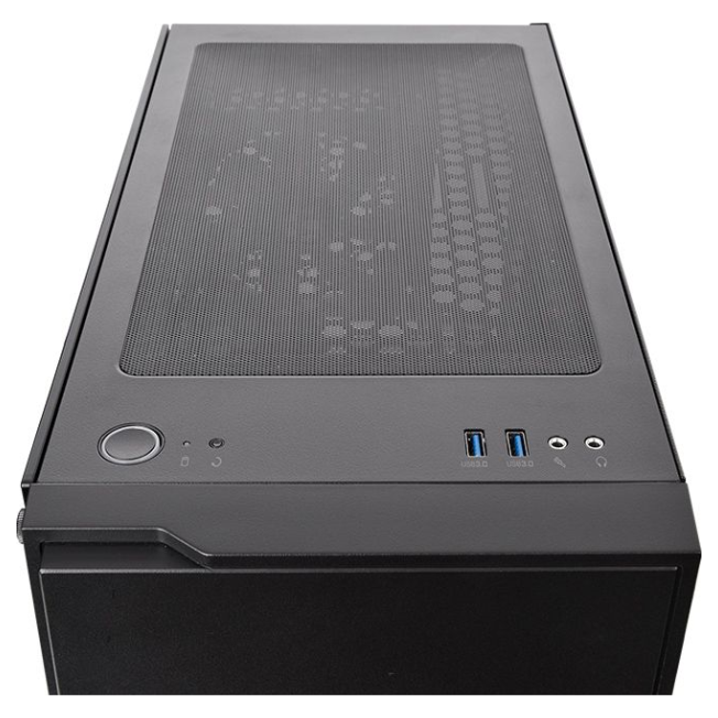 A large main feature product image of Thermaltake H100 Mid Tower Case w/ Tempered Glass Side Panel