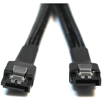 Product image of GamerChief SATA 45cm Sleeved Cable Latched (Black) - Click for product page of GamerChief SATA 45cm Sleeved Cable Latched (Black)