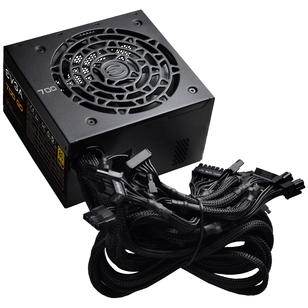 A large main feature product image of EVGA GD Series 700W 80PLUS Gold Power Supply