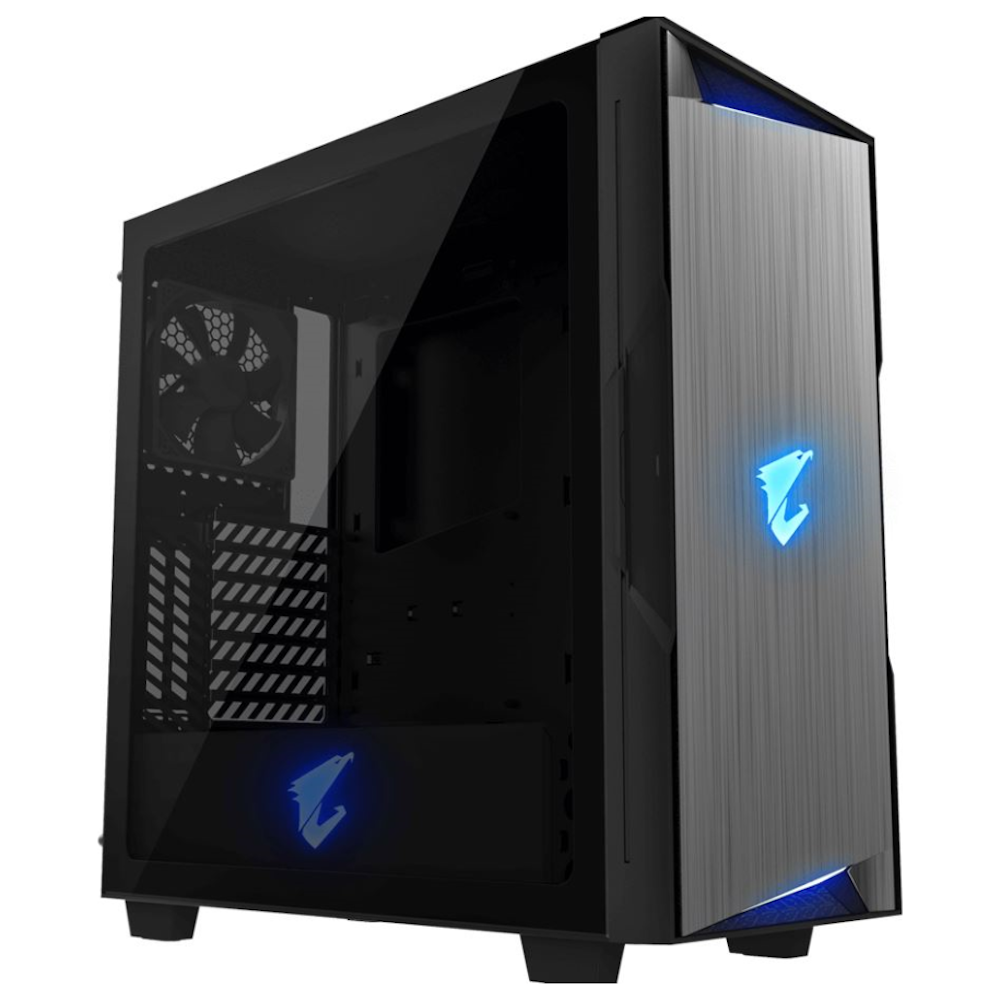 A large main feature product image of Gigabyte AORUS C300G Glass Mid Tower Case - Black