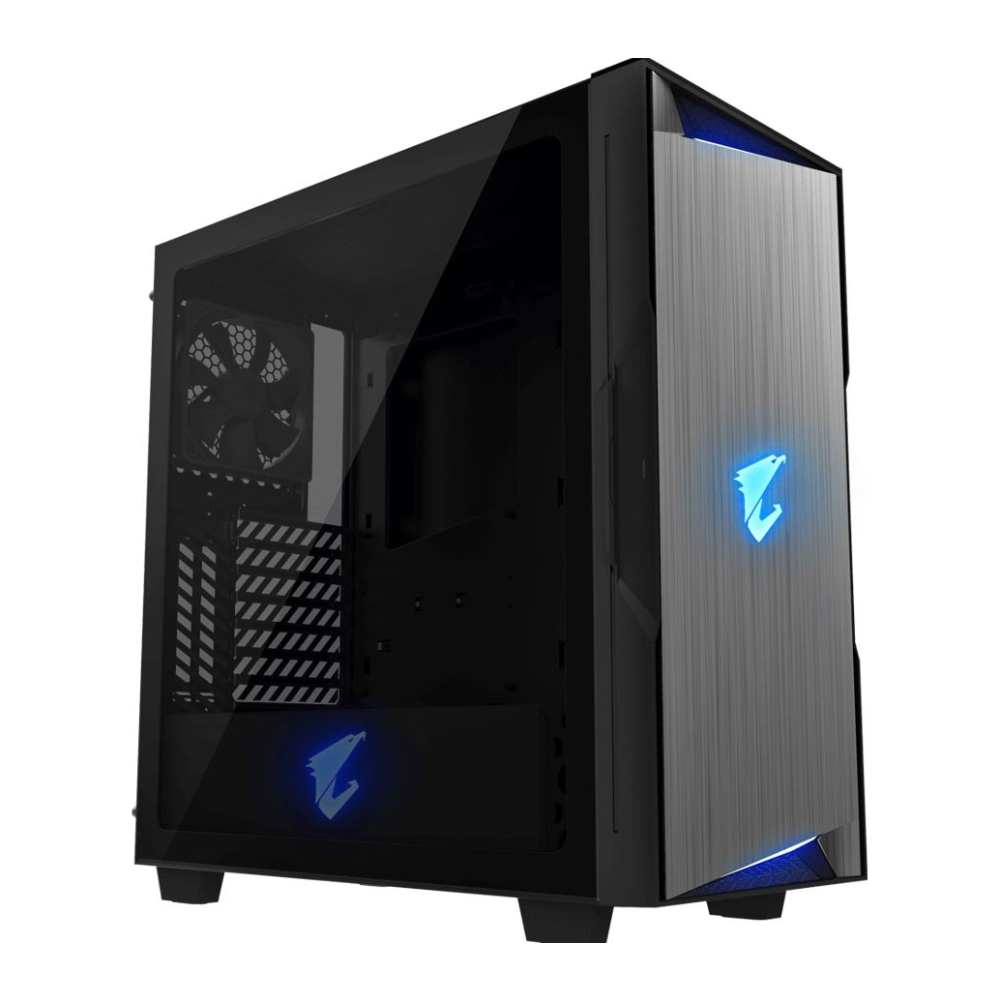 A large main feature product image of Gigabyte Aorus C300G Glass Mid Tower Case - Black