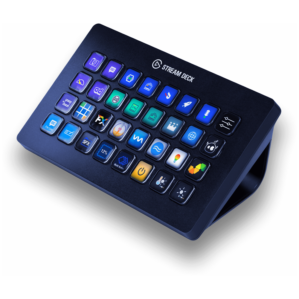 A large main feature product image of Elgato Stream Deck XL