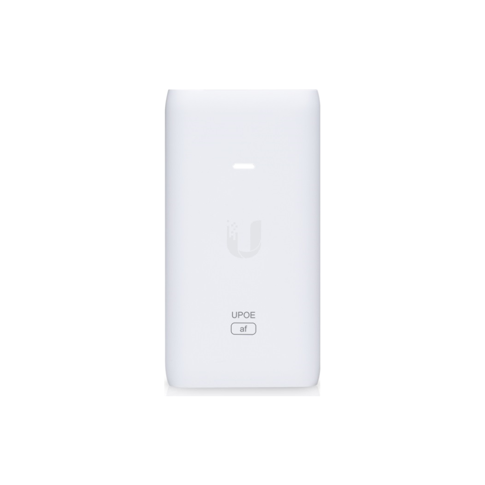 A large main feature product image of Ubiquiti PoE 802.3af Injector