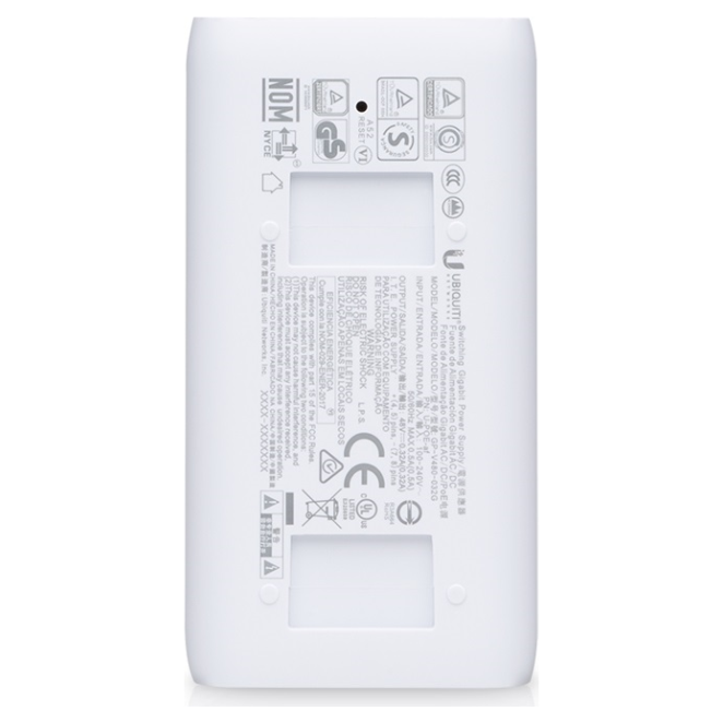 A large main feature product image of Ubiquiti PoE 802.3af Injector
