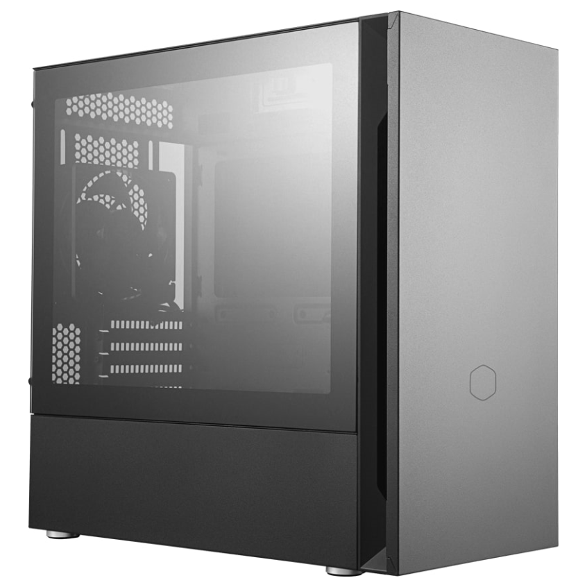 A large main feature product image of Cooler Master Silencio S400 TG Micro Tower Case (Black)