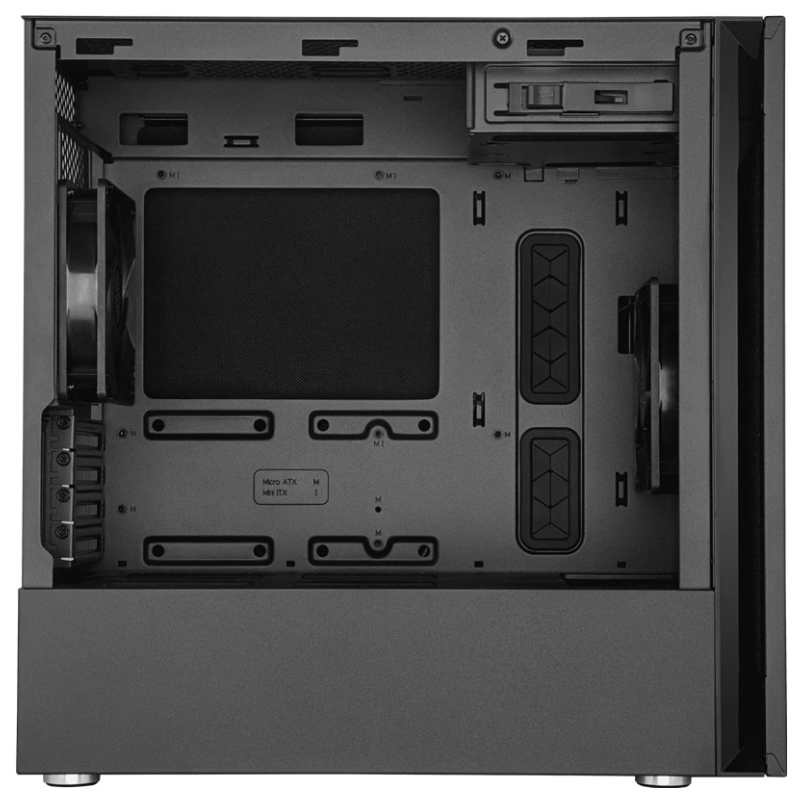 A large main feature product image of Cooler Master Silencio S400 TG Micro Tower Case (Black)