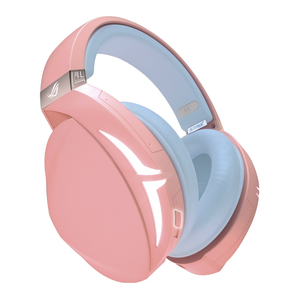 A large main feature product image of ASUS ROG Strix Fusion 300 PINK 7.1 Gaming Headset