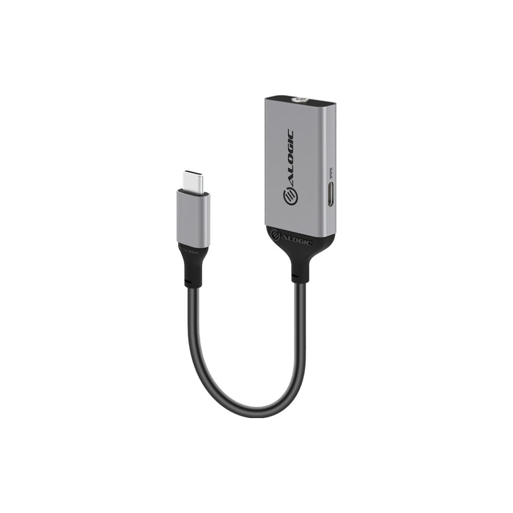 A large main feature product image of ALOGIC Ultra Combo USB Type-C to 3.5mm Audio & USB Type-C Charging Adapter – 10cm