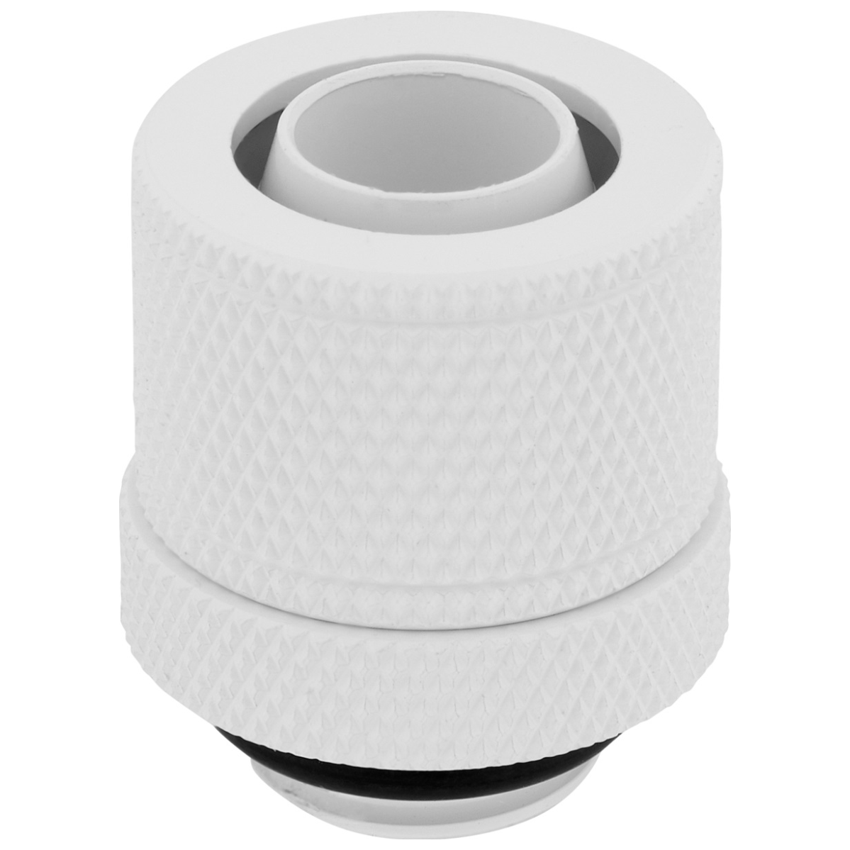 A large main feature product image of Corsair Hydro X Series XF Compression 10/13mm (3/8” / 1/2”) ID/OD Fitting Four Pack — White