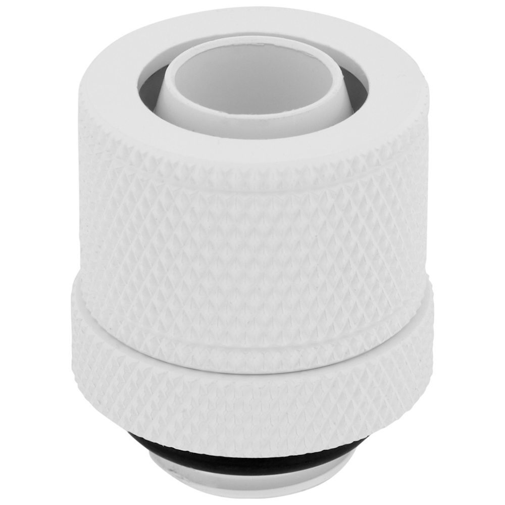 A large main feature product image of Corsair Hydro X Series XF Compression 10/13mm (3/8” / 1/2”) ID/OD Fitting Four Pack — White