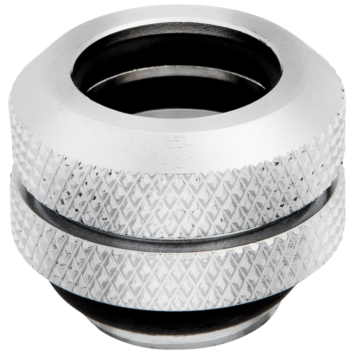 A large main feature product image of Corsair Hydro X Series XF Hardline 12mm OD Fitting Four Pack — Chrome