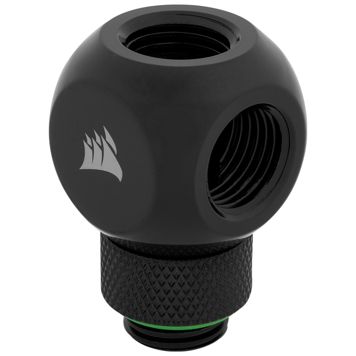 A large main feature product image of Corsair Hydro X Series XF Rotary Y-Splitter — Black