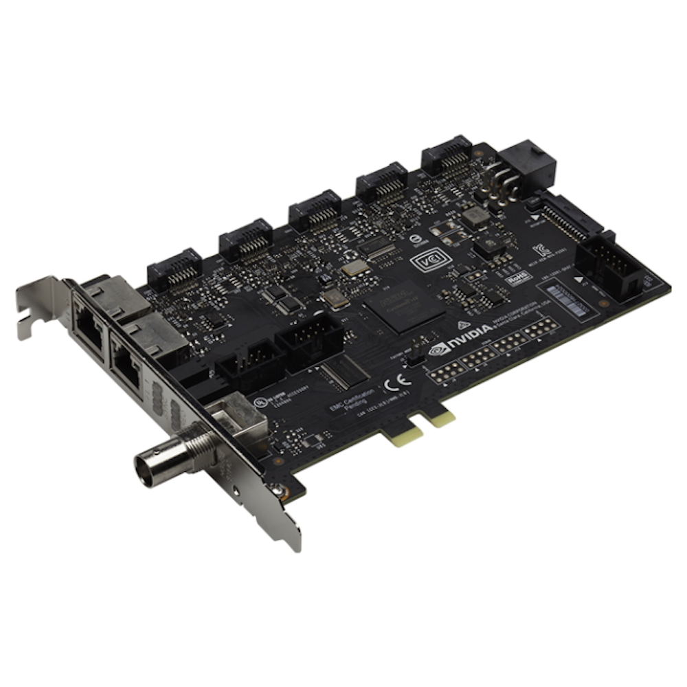 A large main feature product image of NVIDIA Quadro Sync II Board