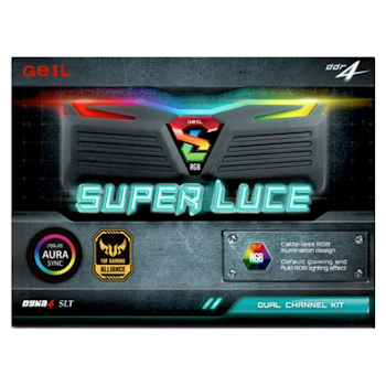 Product image of GeIL 16GB Kit (2x8GB) DDR4 SUPER LUCE RGB SYNC TUF Gaming Edition C16 3000MHz - Click for product page of GeIL 16GB Kit (2x8GB) DDR4 SUPER LUCE RGB SYNC TUF Gaming Edition C16 3000MHz