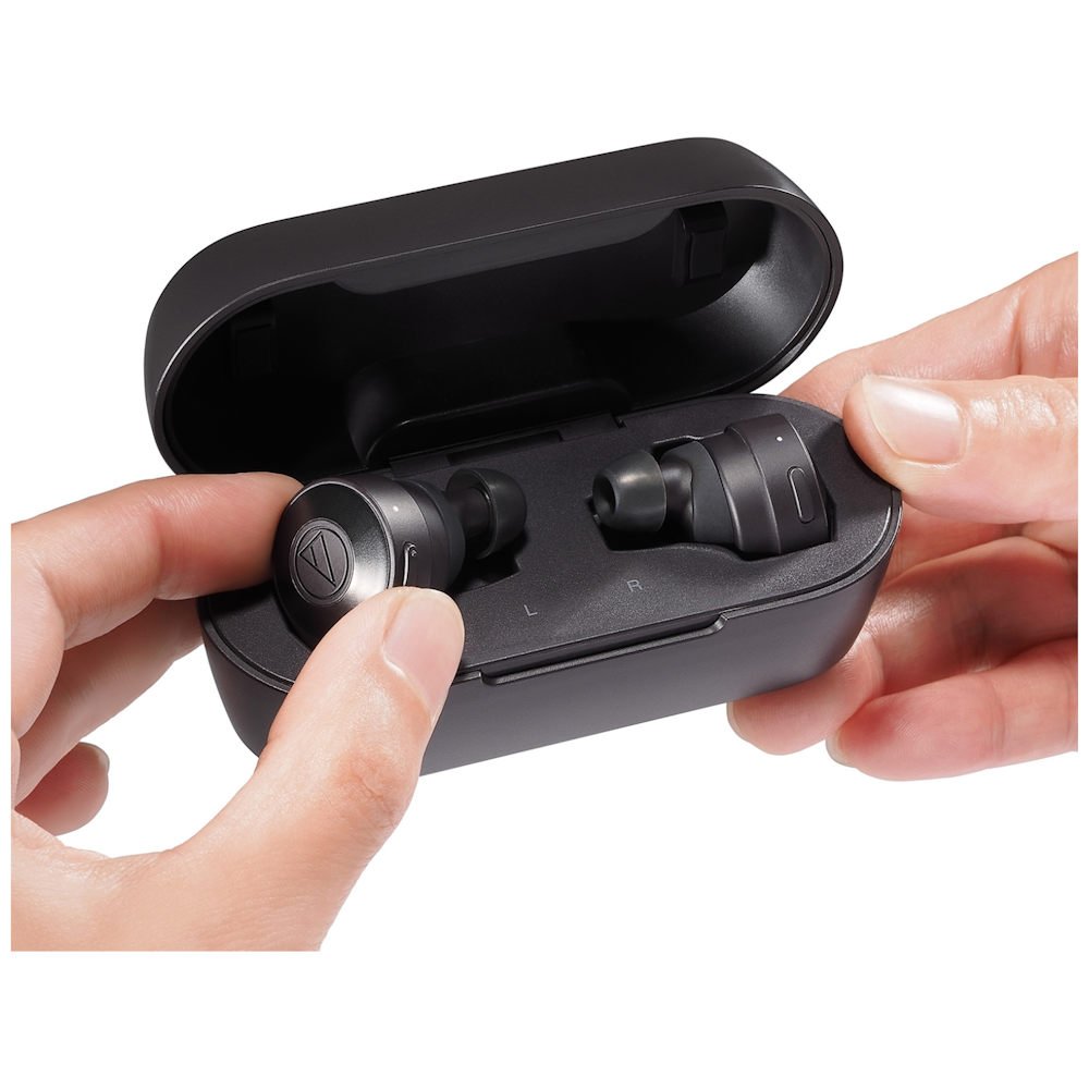 A large main feature product image of Audio-Technica In-Ear True Wireless Earphones