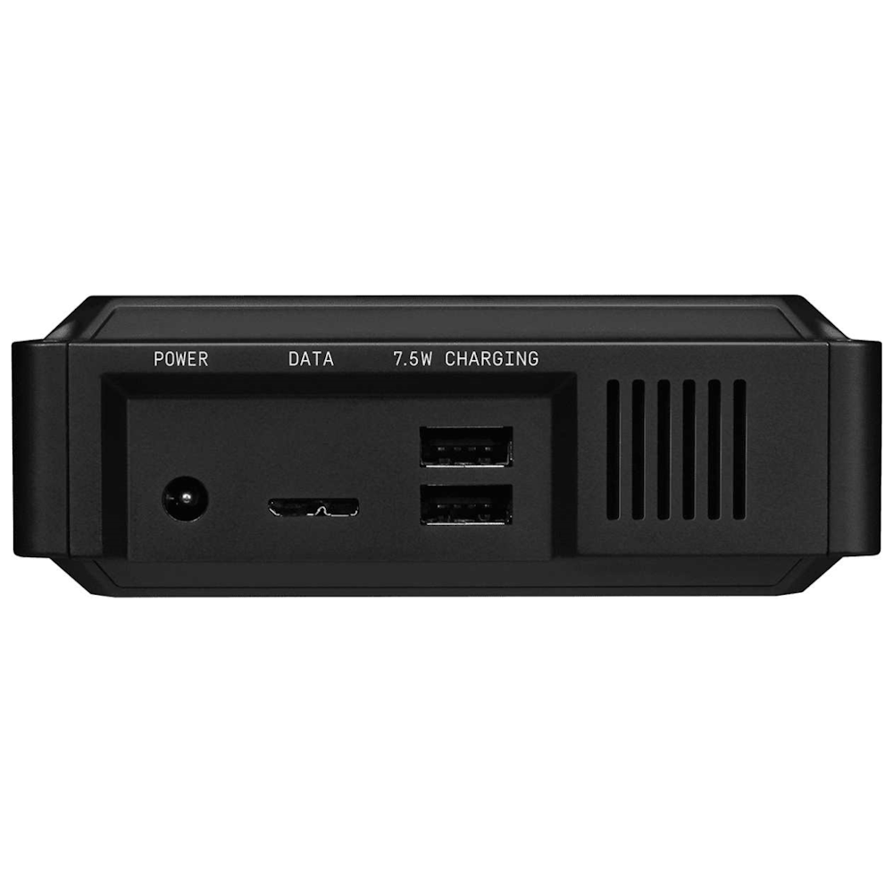 A large main feature product image of WD_BLACK D10 8TB Desktop External Hard Drive