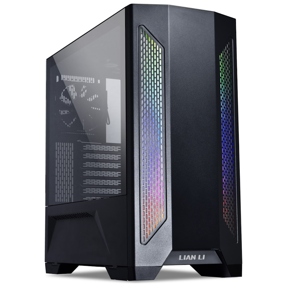 A large main feature product image of Lian-Li LANCOOL II Black Mid Tower Case w/Tempered Glass Side Panel