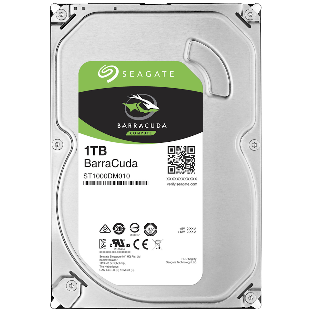 A large main feature product image of Seagate BarraCuda ST1000DM010 3.5" 1TB 64MB 7200RPM HDD